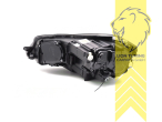 Halogen, LED, dynamischer LED Blinker, schwarz, mit chrom Leiste, Abblendlicht H7 / Fernlicht H7, zusätzlich LED Fernlicht, elektrisch verstellbar - Stellmotor integriert, Eintragungsfrei / mit E-Prüfzeichen, Eintragungsfrei / mit R87 Zulassung als Tagfahrlicht